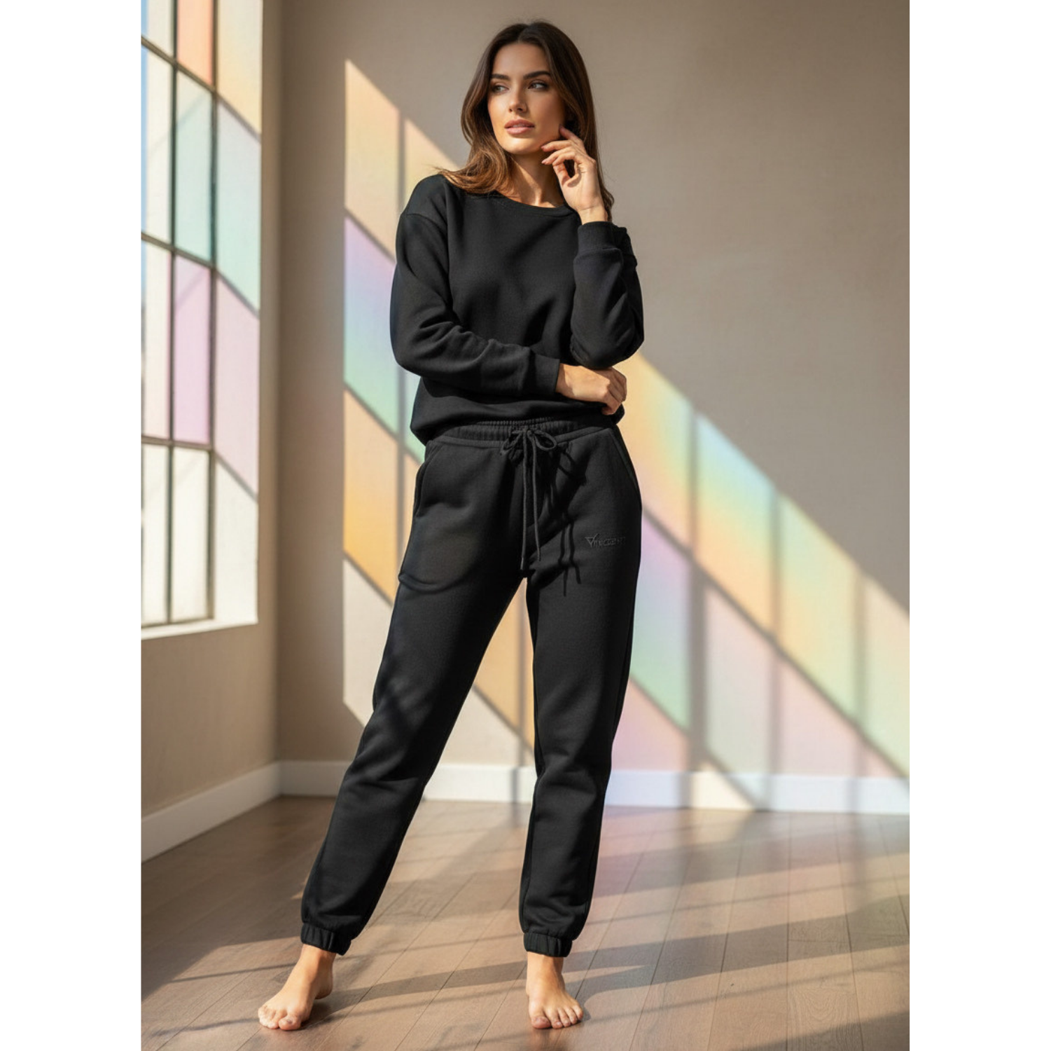 Unısex siyah jogger