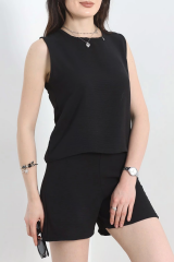 Şortlu Ayrobin takım siyah