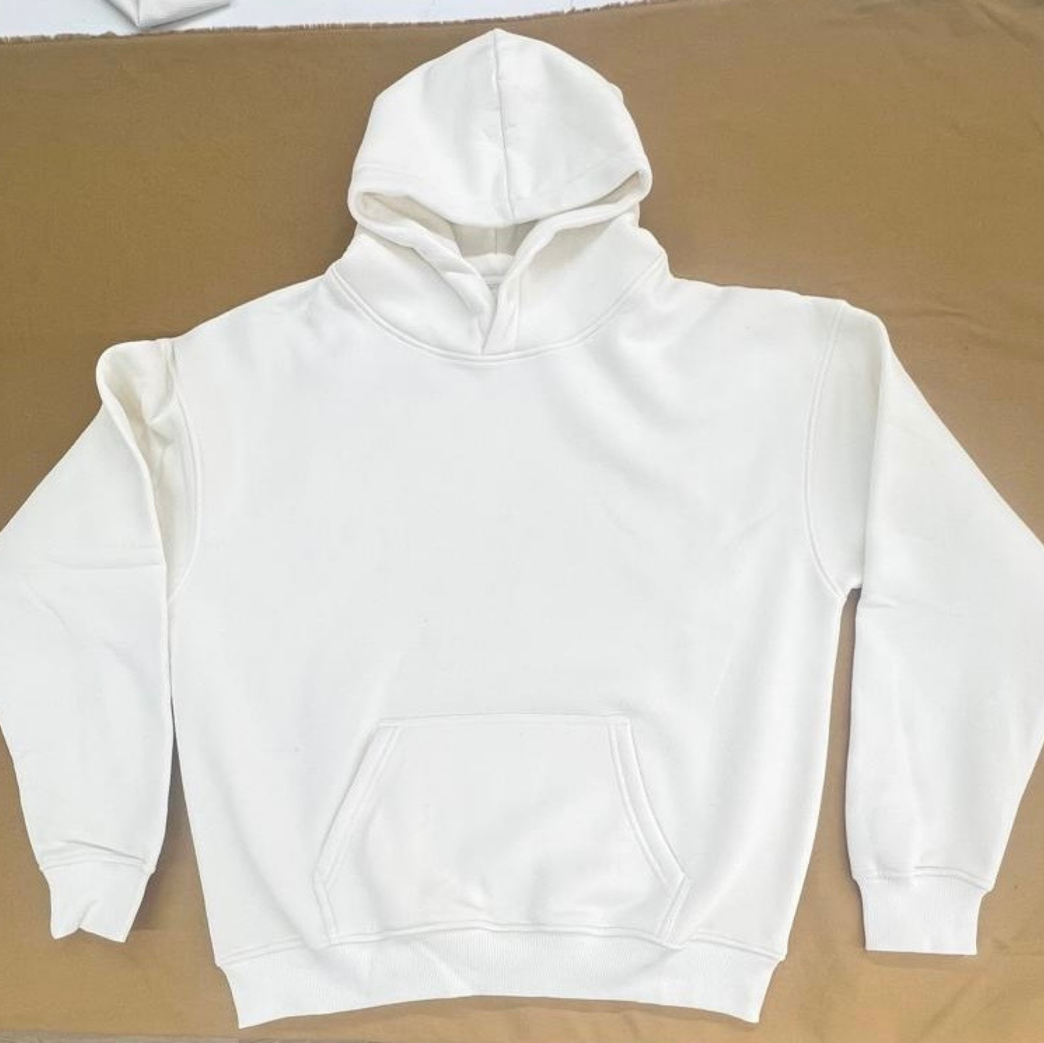 Unisex kapüşonlu sweatshirt krem