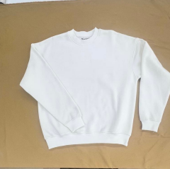 Unisex Basic Bisiklet Yaka Sweatshirt Krem